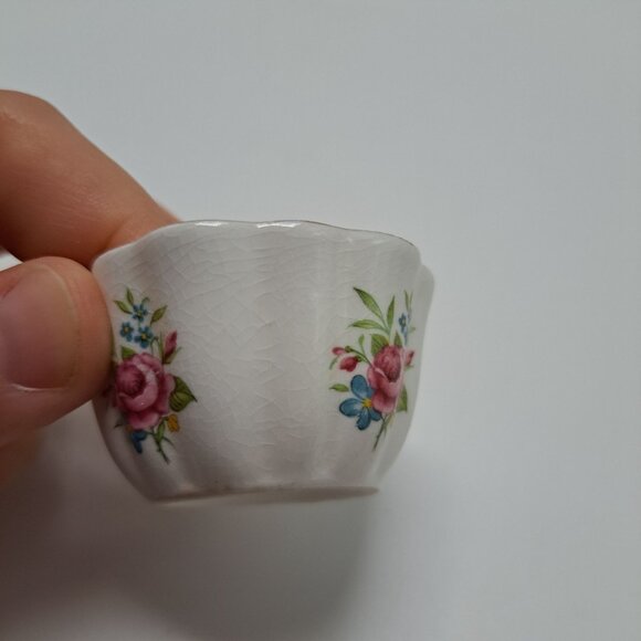 Vintage Sandford Fine Bone China Mini Creamer & Sugar Bowl Set Floral Gold Trim - Picture 6 of 13